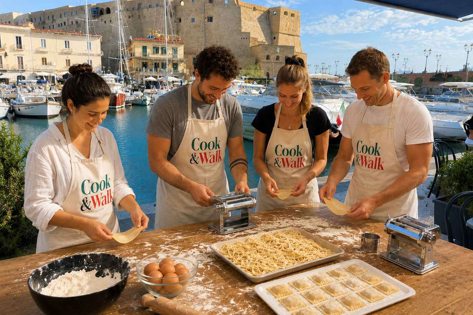 Kochkurs Neapel: Pasta und Tiramisu im Restaurant am Meer
