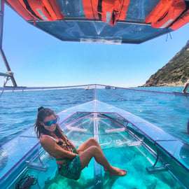 Glasbodenboot Ischia: Badestopp an der Grünen Grotte